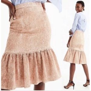 NWT - J. Crew Collection Rose Gold Fluted Skirt